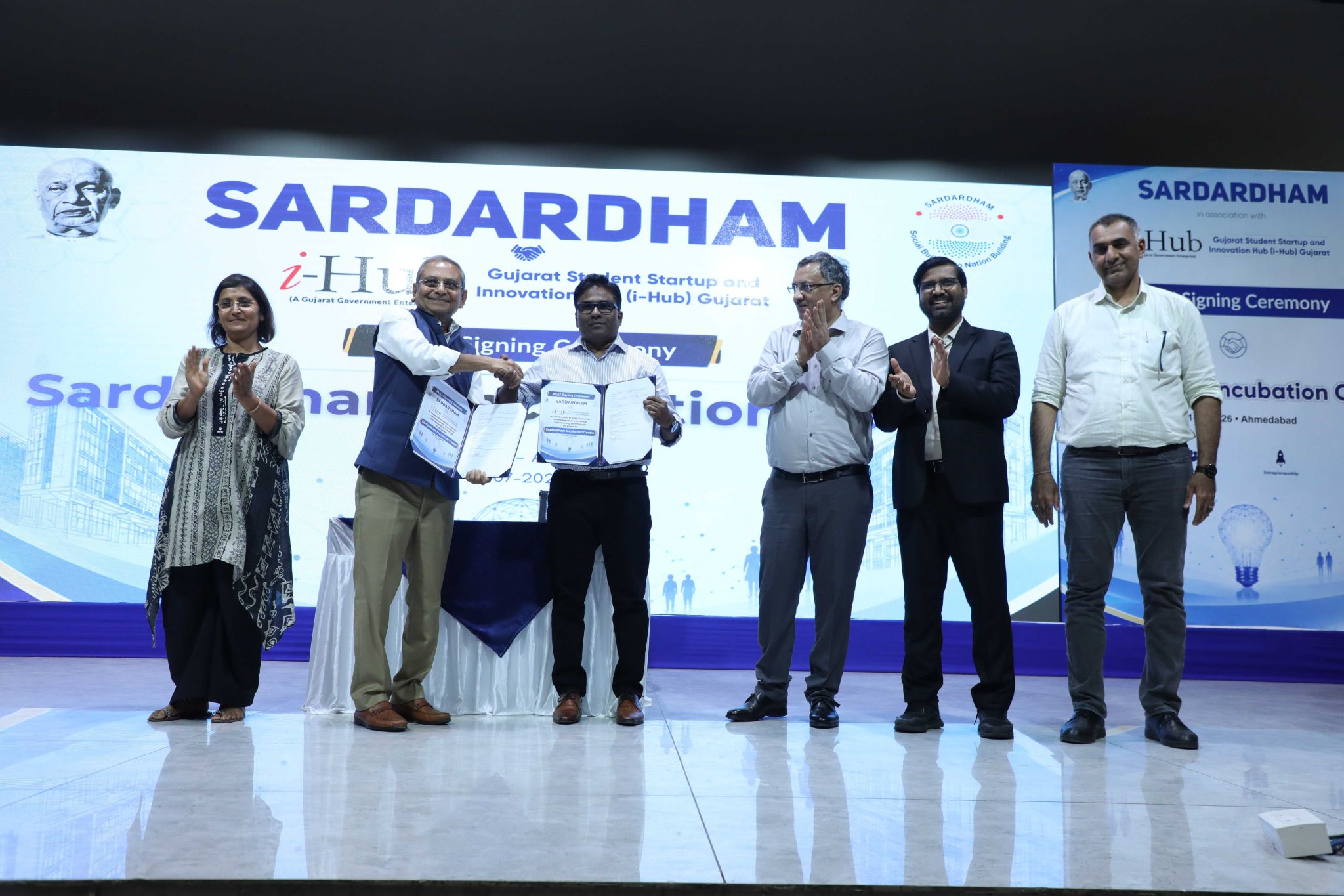 The launch of the Sardardham Incubation Initiative was highlighted by the exchange of an MoU between Sardardham and i-Hub Gujarat on 21st July 2026.